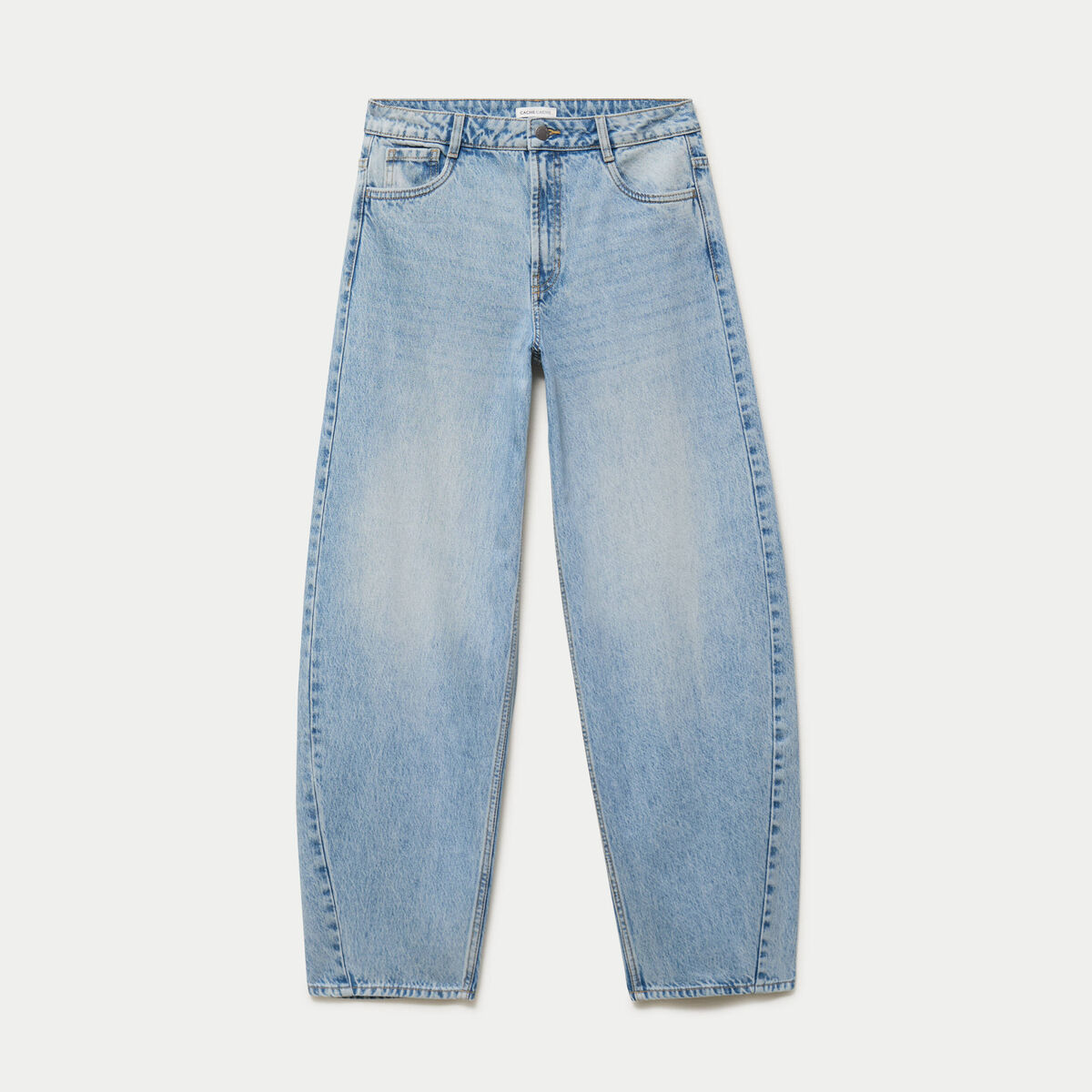 Jean coupe large denim triple stone femme