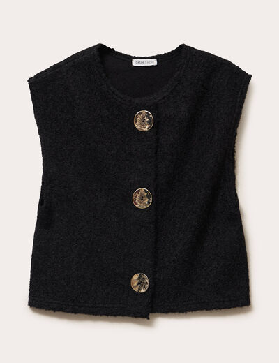 Gilet sans manches effet polaire noir femme