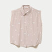 Blouse sans manches col classique marron femme