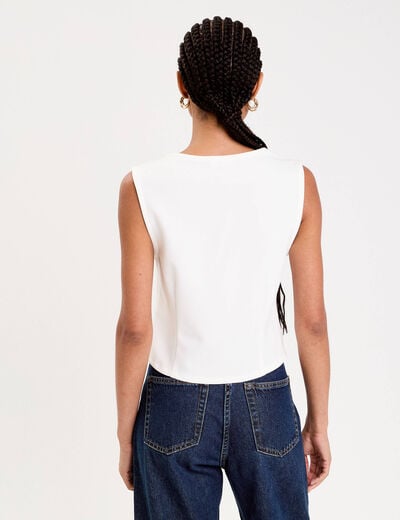 Gilet sans manches blanc femme