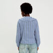 Blouse col claudine bleu roi femme