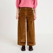 Pantalon bootcut taille haute velours marron femme