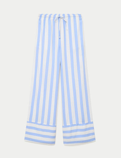 Pantalon large taille standard blanc femme