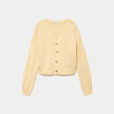 Gilet col v manches longues jaune clair femme
