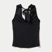 Top cintr&eacute; sans manches avec relief noir femme