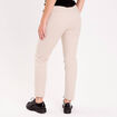 Pantalon cigarette ceintur&eacute; beige femme