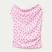 Top pliss&eacute; col bardot sans manches rose clair femme