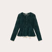 Blouse p&eacute;plum dentelle vert fonc&eacute; femme
