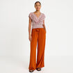 Pantalon large taille standard orange fonc&eacute; femme