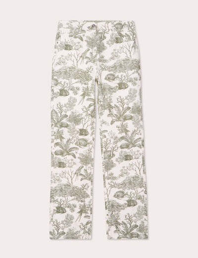 Jean droit taille haute blanc femme