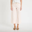 Pantalon bootcut 3/4 taille haute blanc femme