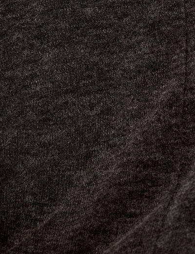 Pull ajust&eacute; court manches longues gris fonc&eacute; femme