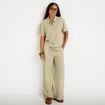 Pantalon large taille standard jaune femme