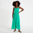 Robe &eacute;vas&eacute;e 3/4 col v bretelles vert femme
