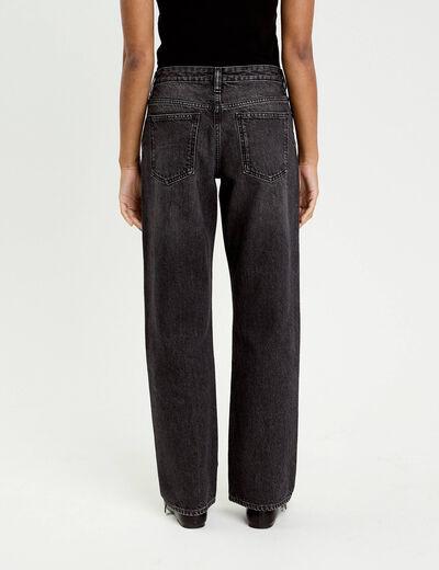 Jeans droit 5 poches denim snow noir femme