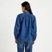 Chemise ample en jean col montant denim stone femme