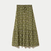 Jupe longue &eacute;vas&eacute;e vert femme