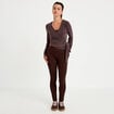Leggings taille haute sans couture marron fonc&eacute; femme