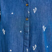 Chemise droite en jean col montant blanc femme