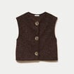 Gilet sans manches effet polaire marron fonc&eacute; femme