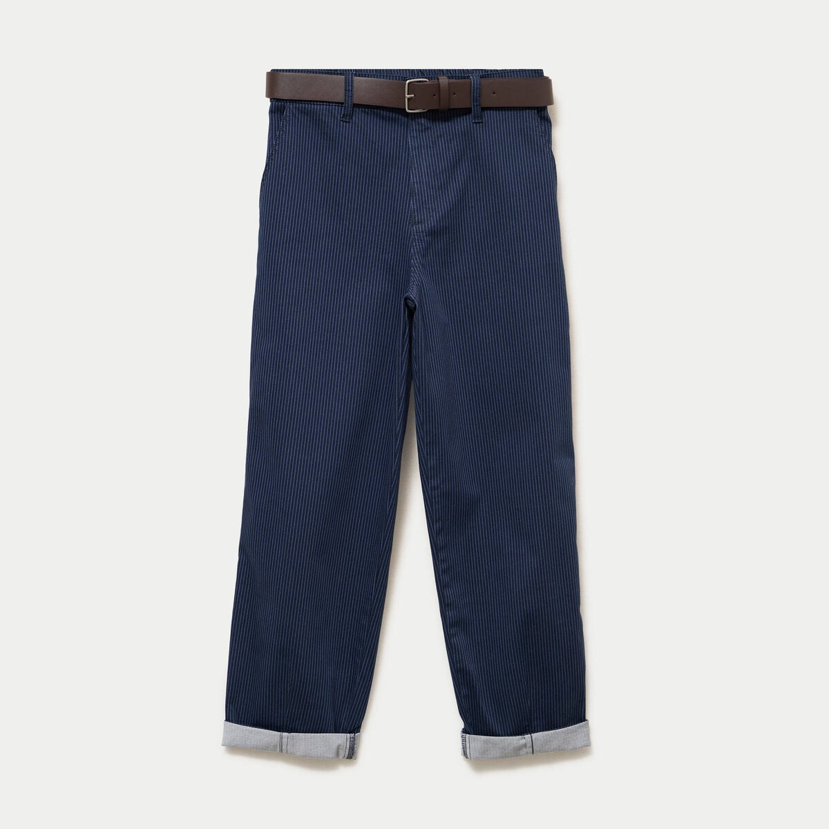 Pantalon chino 7/8&egrave;me taille &eacute;lastiqu&eacute;e bleu marine femme