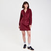 Robe zipp&eacute;e en velours bordeaux femme