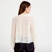 Blouse maille fantaisie ecru femme