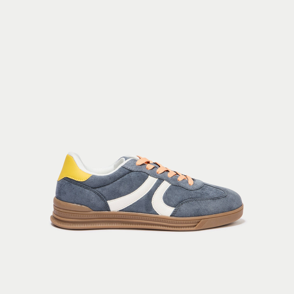 Basket aspect daim gris femme
