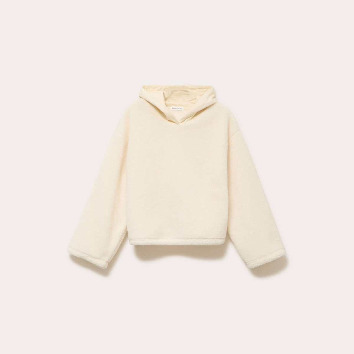 Sweat effet polaire ecru femme