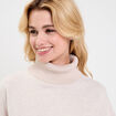 Sweat col roul&eacute; manches longues sable femme