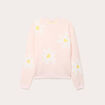 Pull motif fleurs rose clair femme
