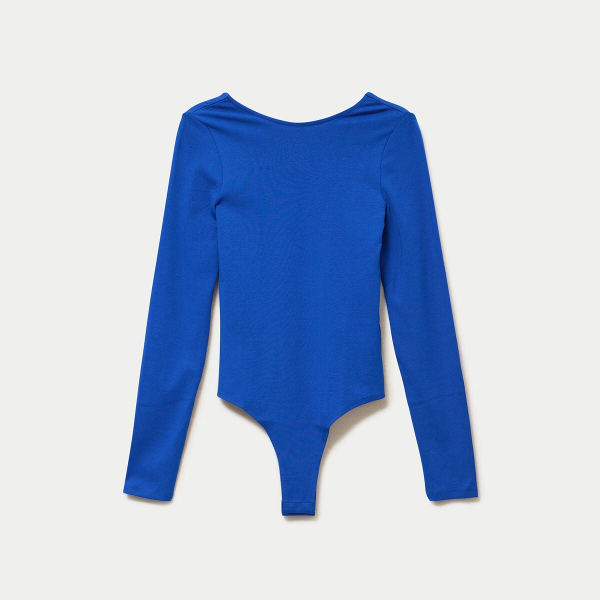 Body cintr&eacute; manches longues bateau bleu electrique femme