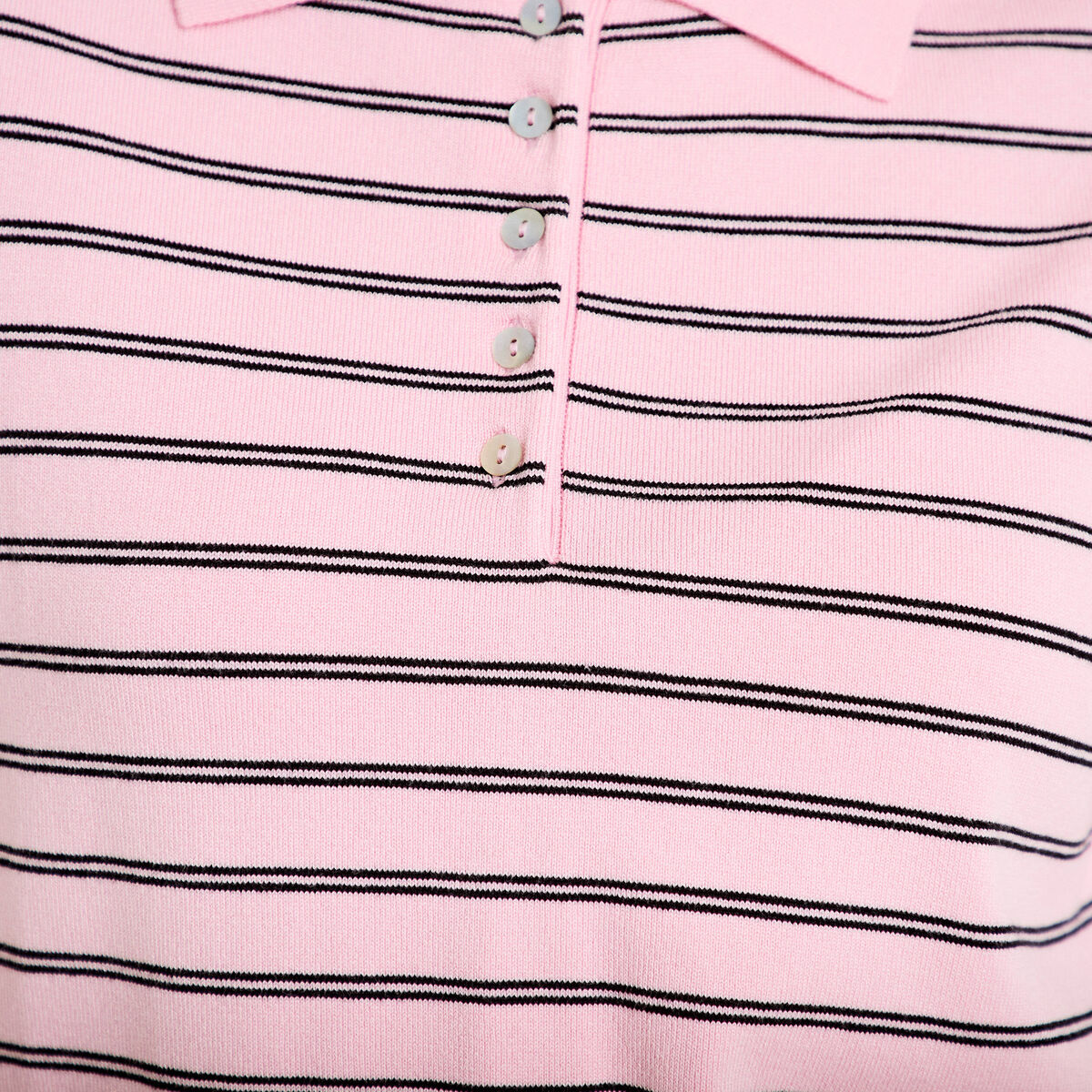 Polo manches courtes col chemise rose femme