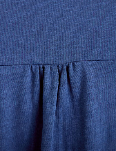 T-shirt boutonn&eacute; sur le devant bleu fonc&eacute; femme