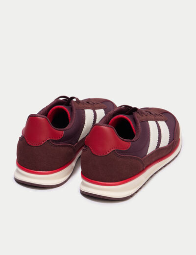 Basket aspect daim bordeaux femme