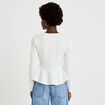 Top p&eacute;plum ajust&eacute; manches longues ecru femme