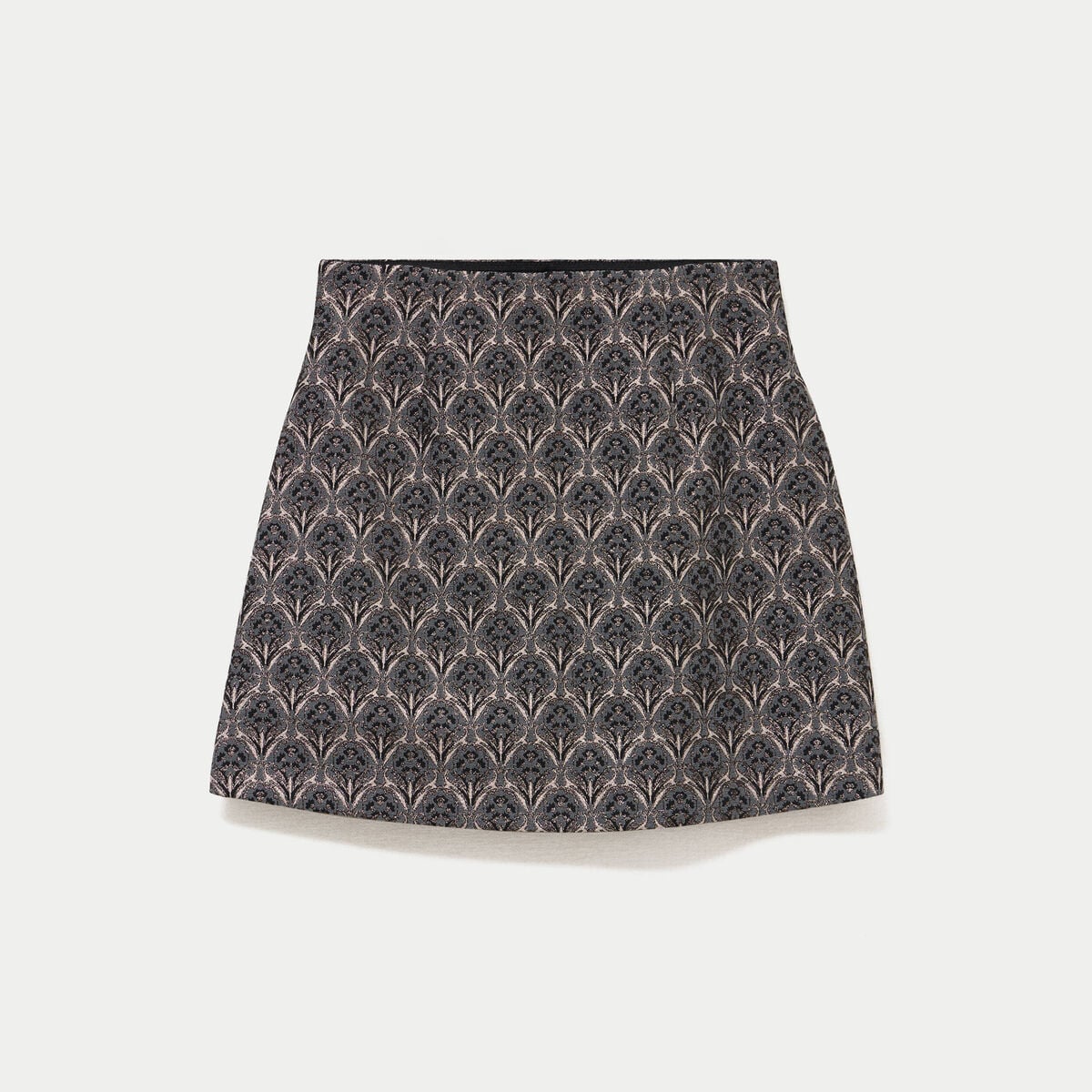 Jupe-short trap&egrave;ze courte stretch gris femme