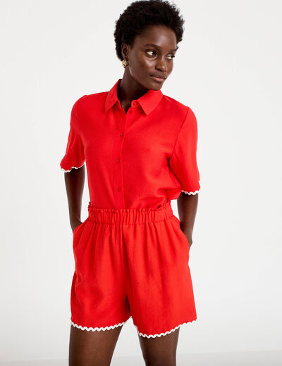 Short rouge femme