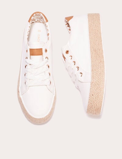 Baskets espadrilles plates ecru femme