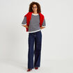 Pull ample duveteux manches courtes ecru femme