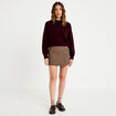 Pull col rond prune femme