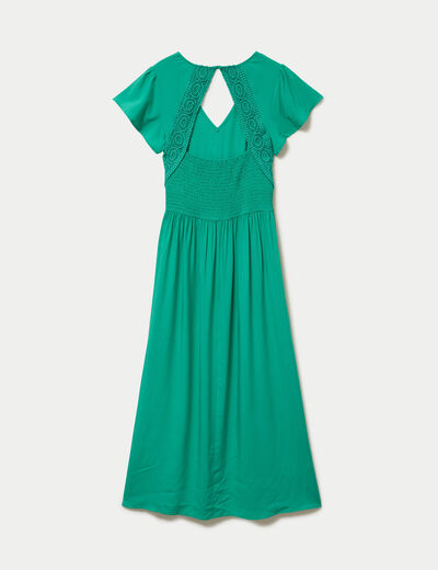 Robe longue &eacute;vas&eacute;e vert femme