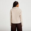 Veste chin&eacute;e col montant manches longues beige femme