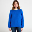 Pull ample col rond manches longues bleu electrique femme
