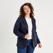 Veste blazer cintr&eacute;e bleu marine femme