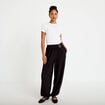 Pantalon bouffant taille standard noir femme