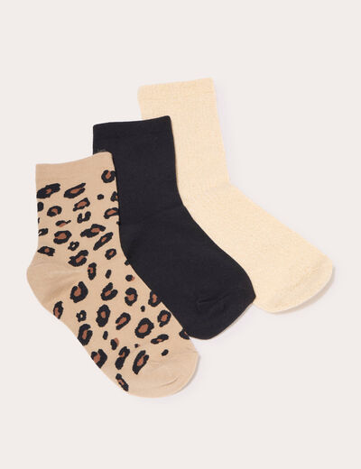 Lot de 3 paires de chaussettes sable femme