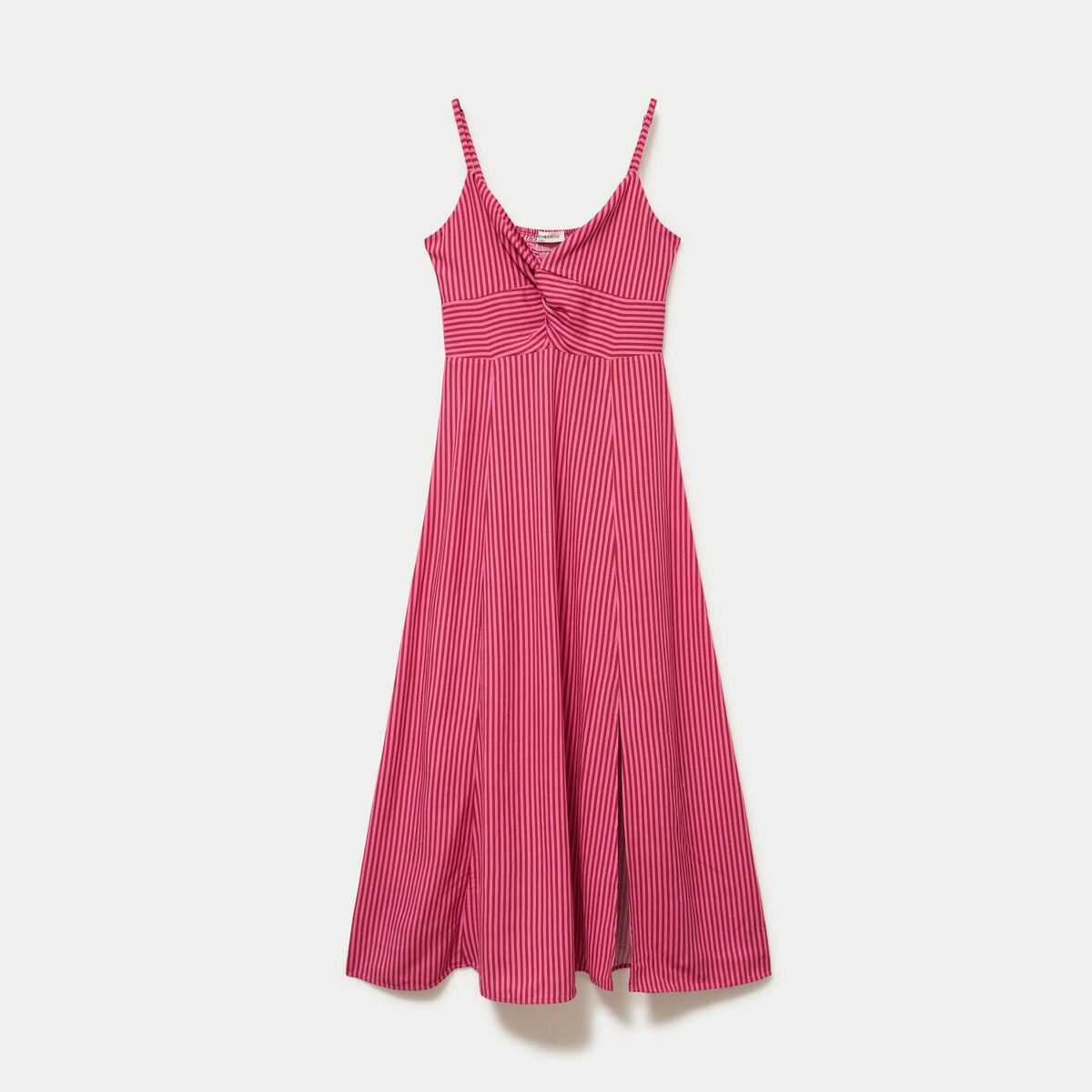 Robe longue &eacute;vas&eacute;e col coeur rose framboise femme