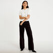 Blouse droite manches courtes ecru femme