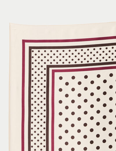 Foulard satin&eacute; soyeux ecru femme
